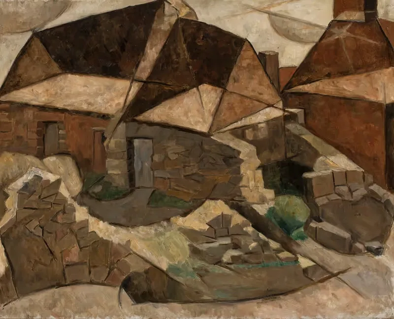 Пейзаж с домами by Тадеуш Маковский, 1913 — digital art print download