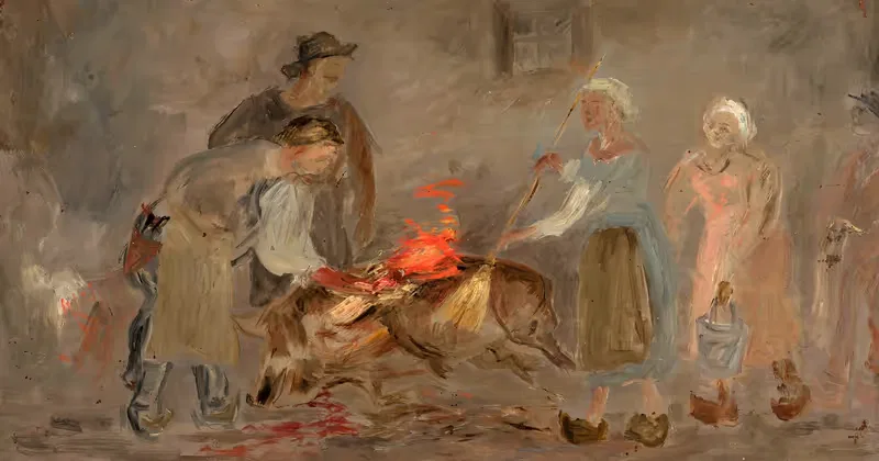 Pork heating by Tadeusz Makowski, 1920 — digital art print download