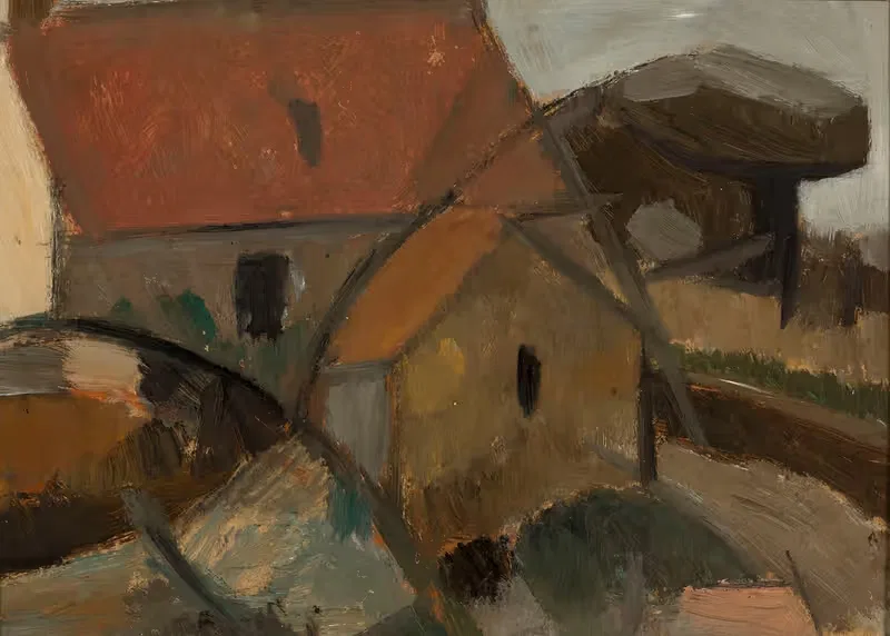 Small house with a red roof by Tadeusz Makowski, 1911 — digital art print download