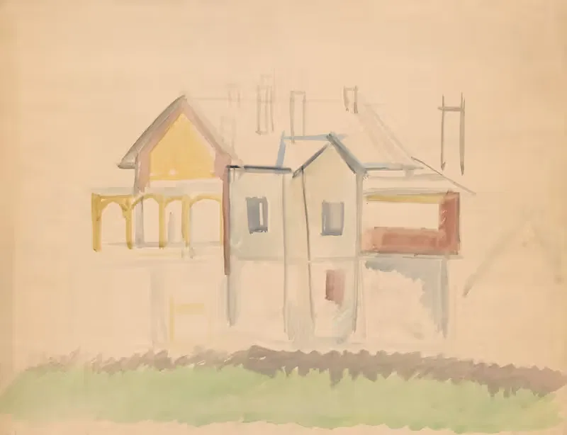 Sketch of buildings — Zygmunt Waliszewski