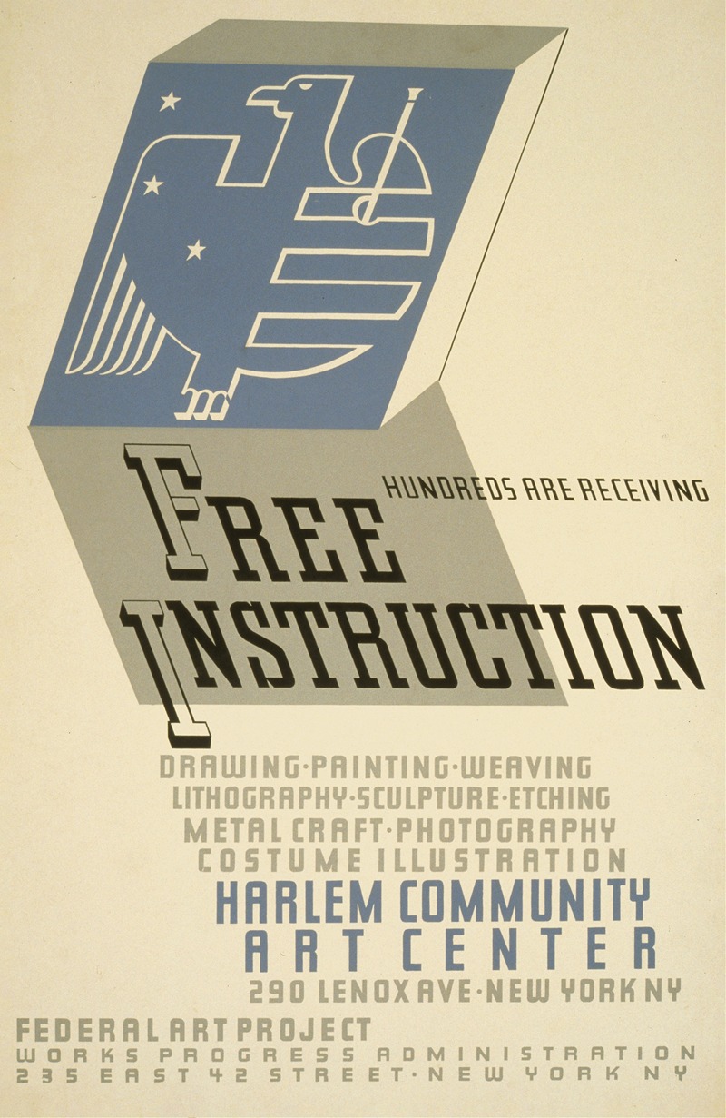 Hundreds are receiving free instruction by Jerome Henry Rothstein, 1936-1941 — digital art print download
