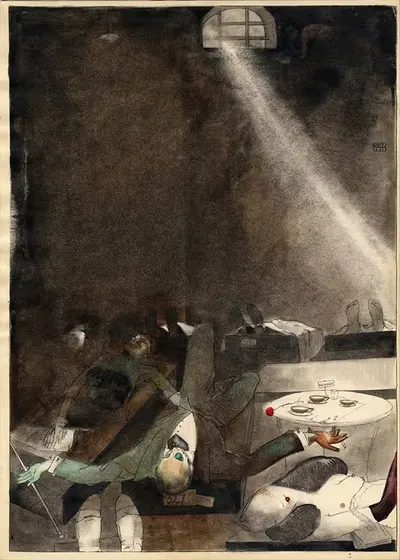 Чай в пять часов в морге by Карлис Падегс, 1935 — digital art print download