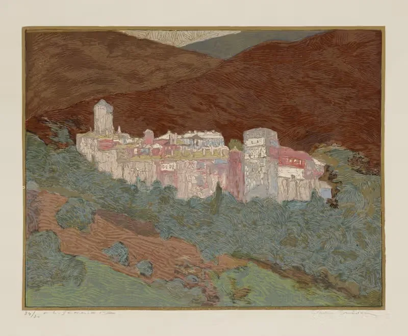 Athos; le Monastere de Valopedie — Francois-Louis Schmied