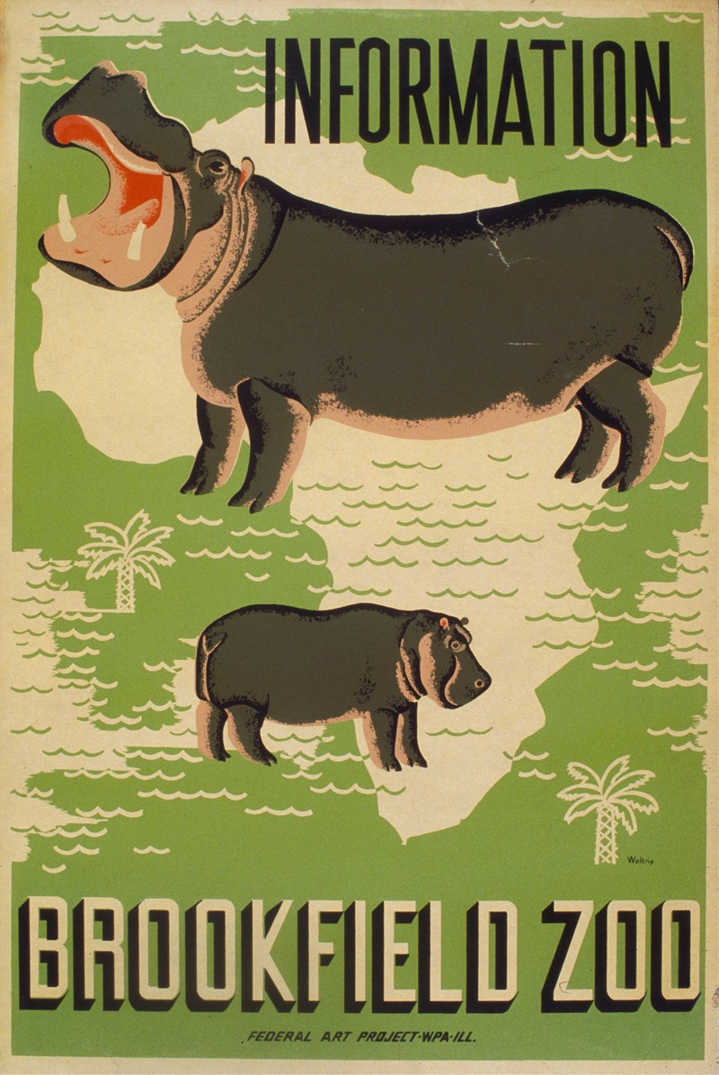Information – Brookfield Zoo by Mildred Waltrip, 1936 — digital art print download