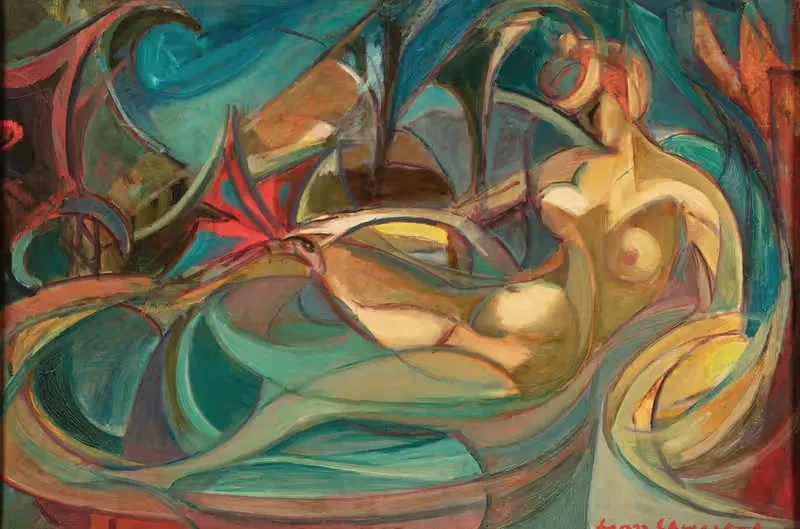 Nude woman – Butterflies — Leon Chwistek