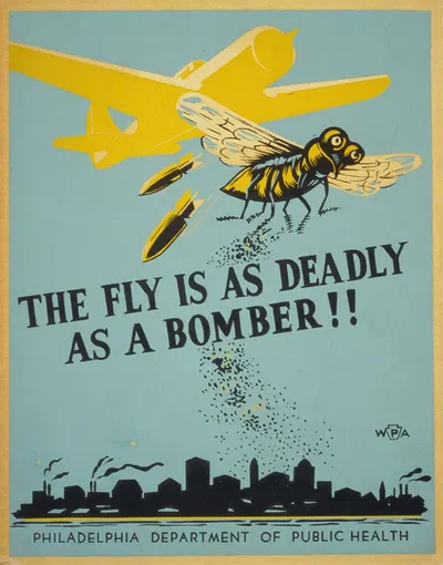 The fly is as deadly as a bomber!! by Robert Muchley, 1941 — digital art print download