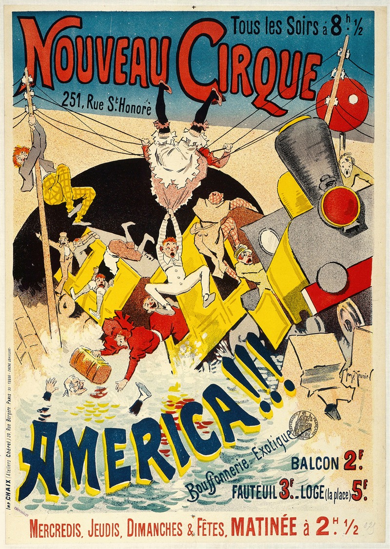 Ouveau Cirque,America!!! by Жорж Мёнье, 1895 — digital art print download