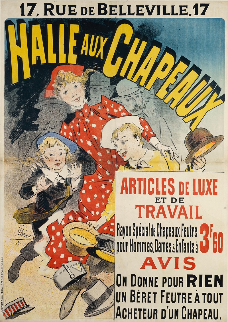 Halle Aux Chapeaux by Жюль Шере, 1888 — digital art print download