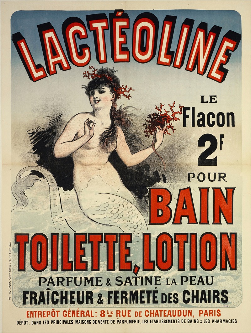 Lacteoline,Bain Toilette, Lotion by Жюль Шере, 1884 — digital art print download