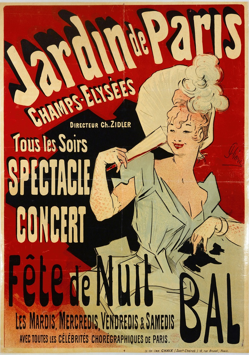 Tous Les Soirs Spectacle Concert by Жюль Шере, 1890 — digital art print download