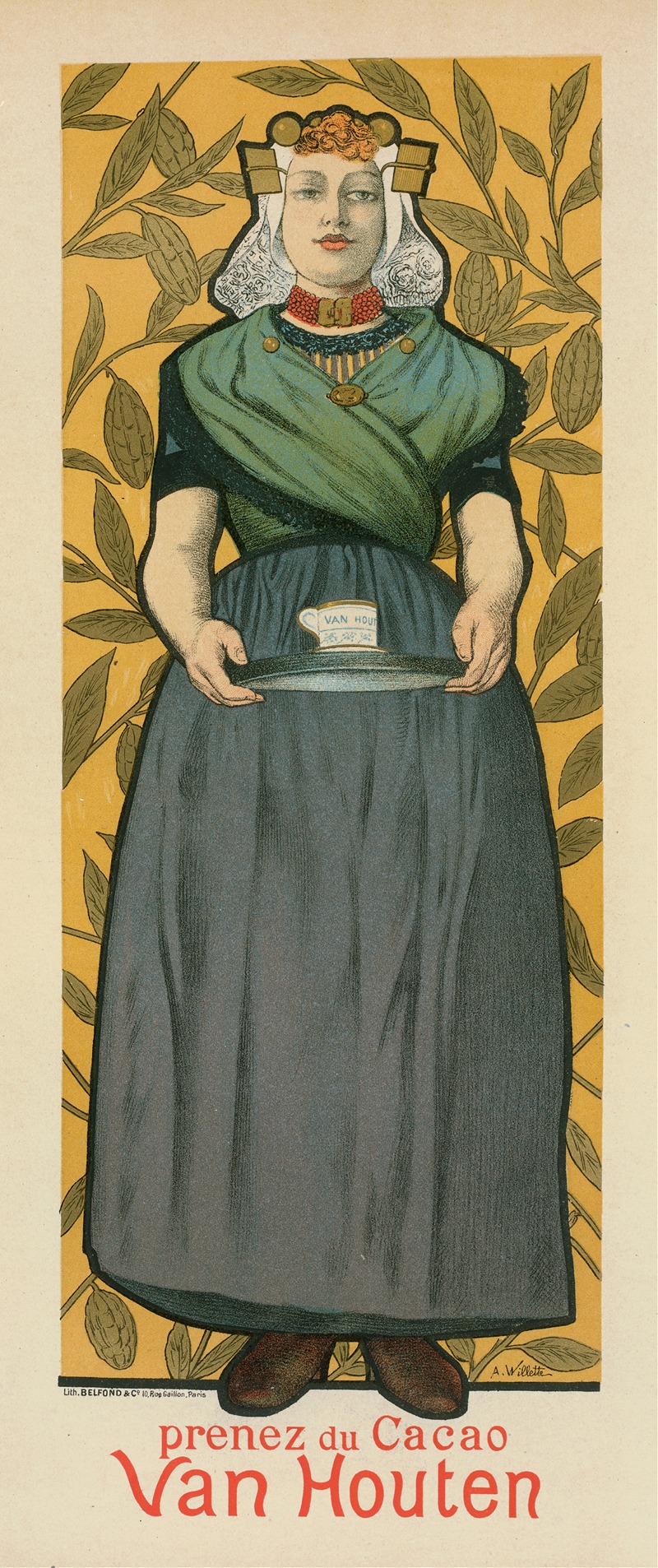 Cacao Van Houten by Adolphe Léon Willette, 1896 — digital art print download