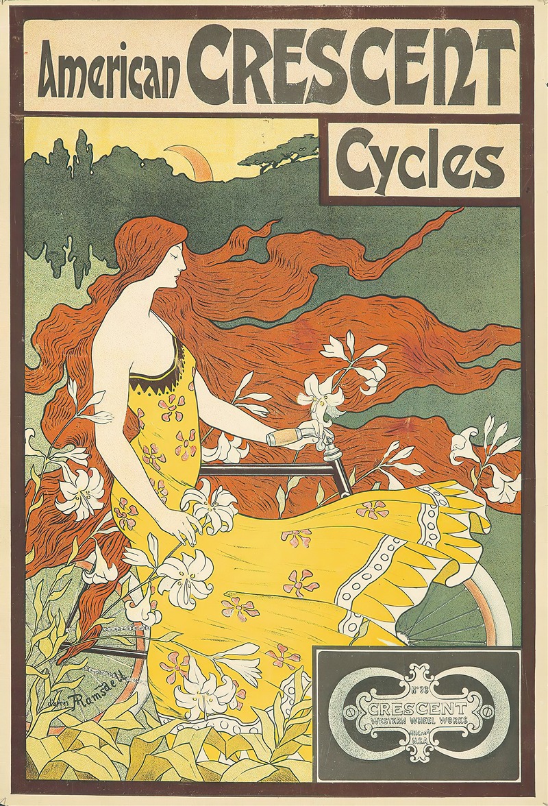 American Crescent Cycles by Frederick Winthrop Ramsdell, 1899 — digital art print download