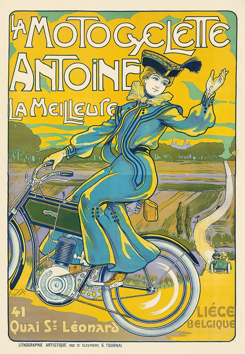 La Motocyclette Antoine by Georges Gaudy — digital art print download