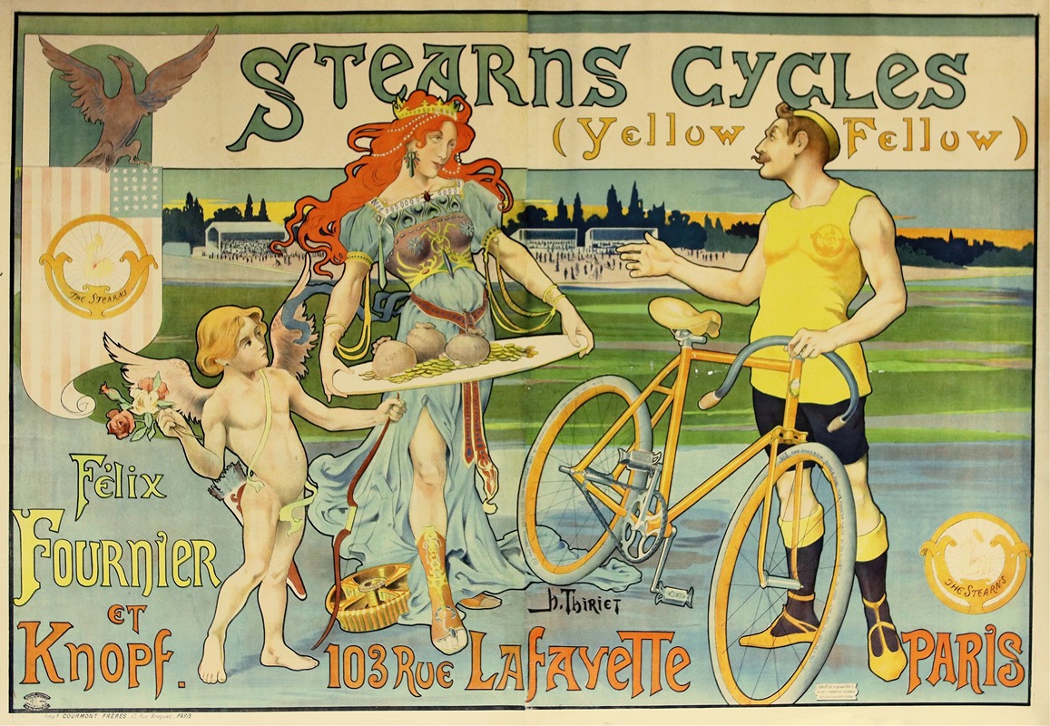 Stearns Cycles by Henri Thiriet, c.1900 — digital art print download