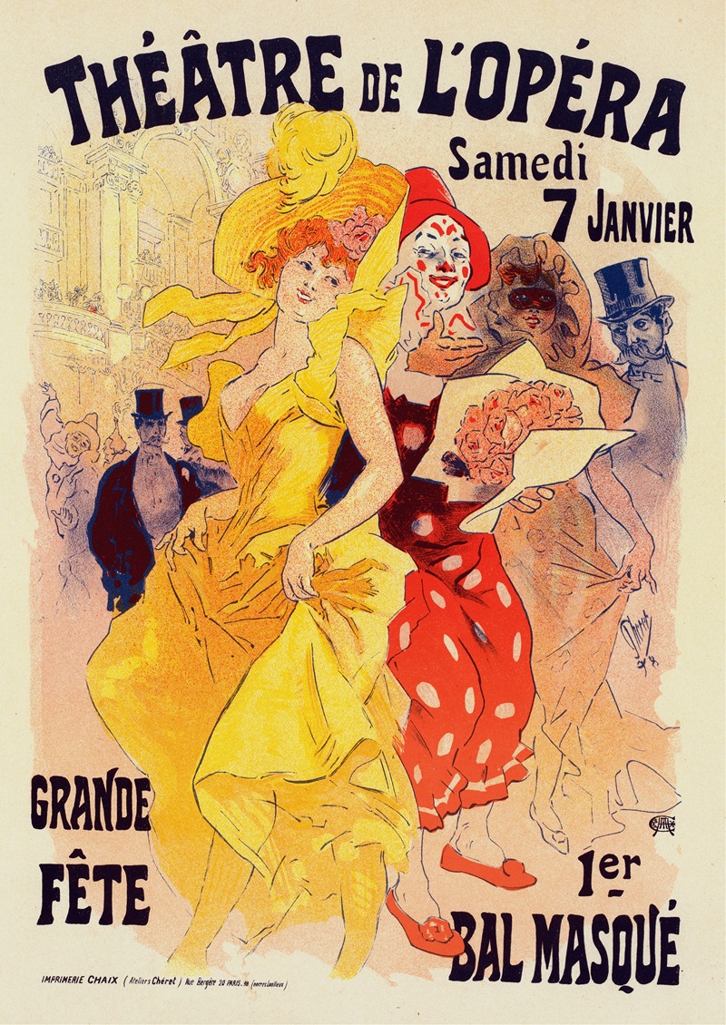 Bals De L'opéra En 1899 by Жюль Шере, 1899 — digital art print download