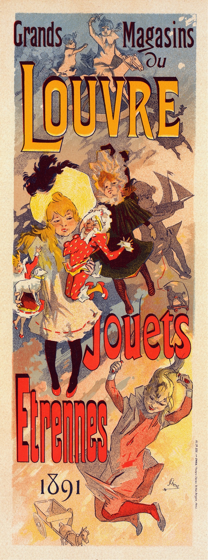 Magasins Du Louvre by Жюль Шере, 1899 — digital art print download