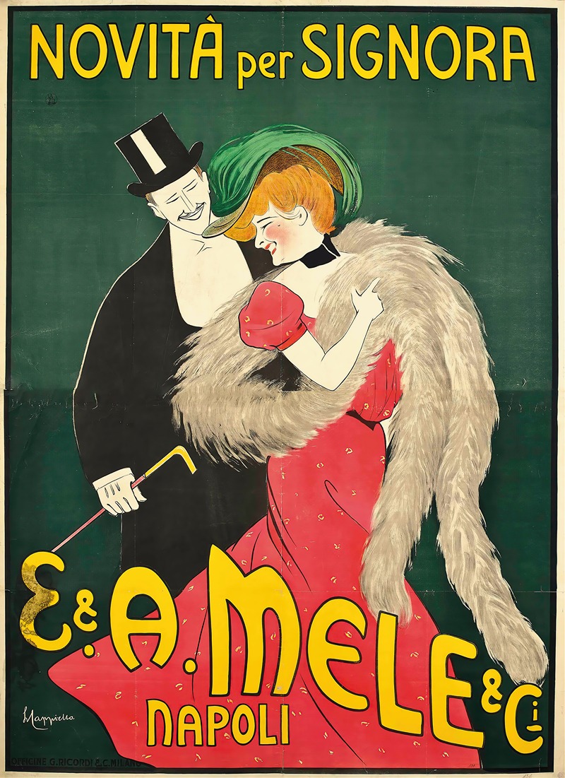E. And A. Mele And Ci by Leonetto Cappiello, 1900 — digital art print download