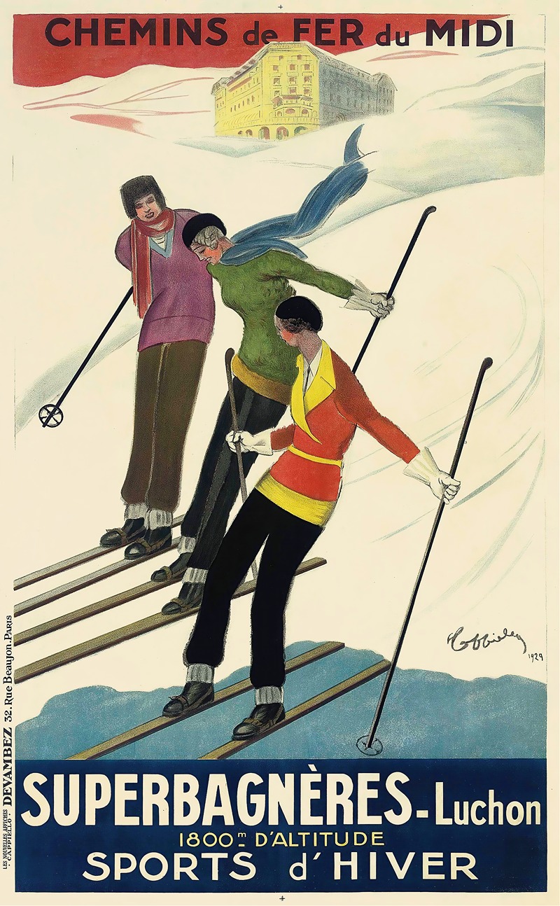 Superbagnères-Luchon by Леонетто Каппьелло, 1929 — digital art print download