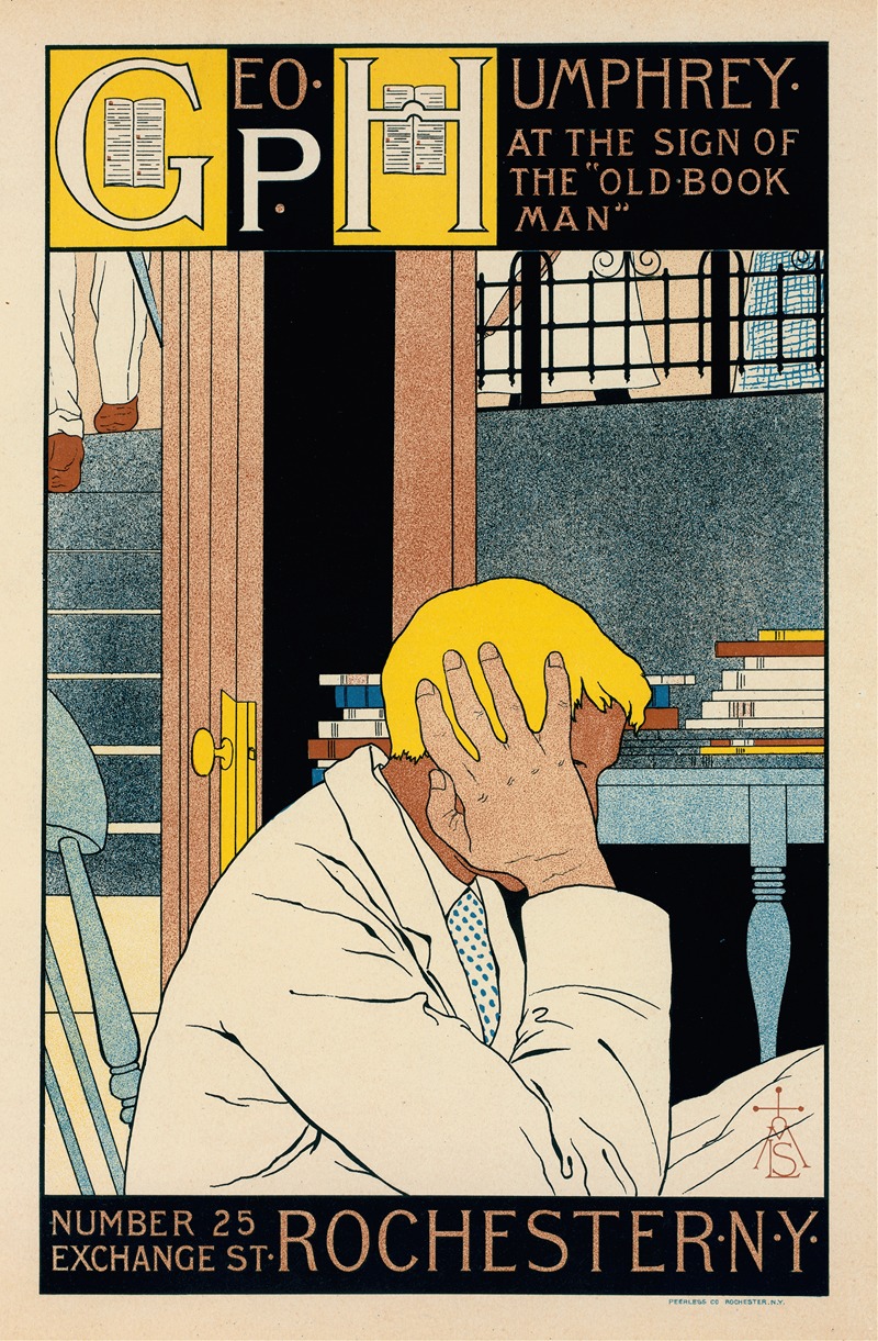 The Old Book Man by Louise Stowell, 1897 — digital art print download