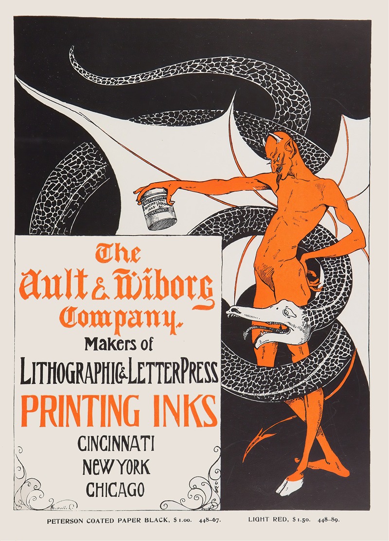 Ault and Wiborg, Ad. 115 by C. W. Bonte, 1890-1913 — digital art print download