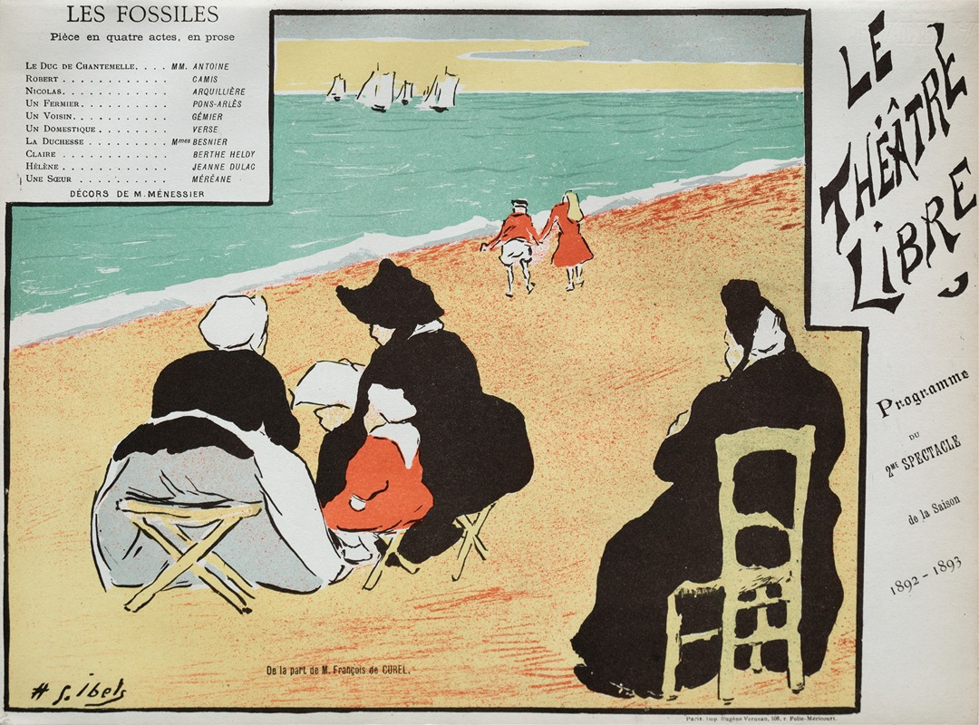 Les Fossiles (Program from Théâtre Libre) by Henri-Gabriel Ibels, 1892 — digital art print download
