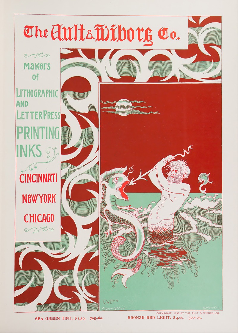 Ault and Wiborg, Ad. 113 by Уилл Брэдли, 1890-1913 — digital art print download