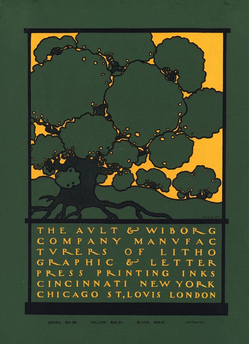 Ault and Wiborg, Ad. 128 by Уилл Брэдли, 1890-1913 — digital art print download