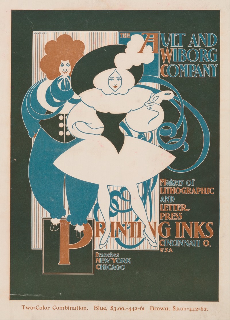 Ault and Wiborg, Ad. 130 by Уилл Брэдли, 1890-1913 — digital art print download