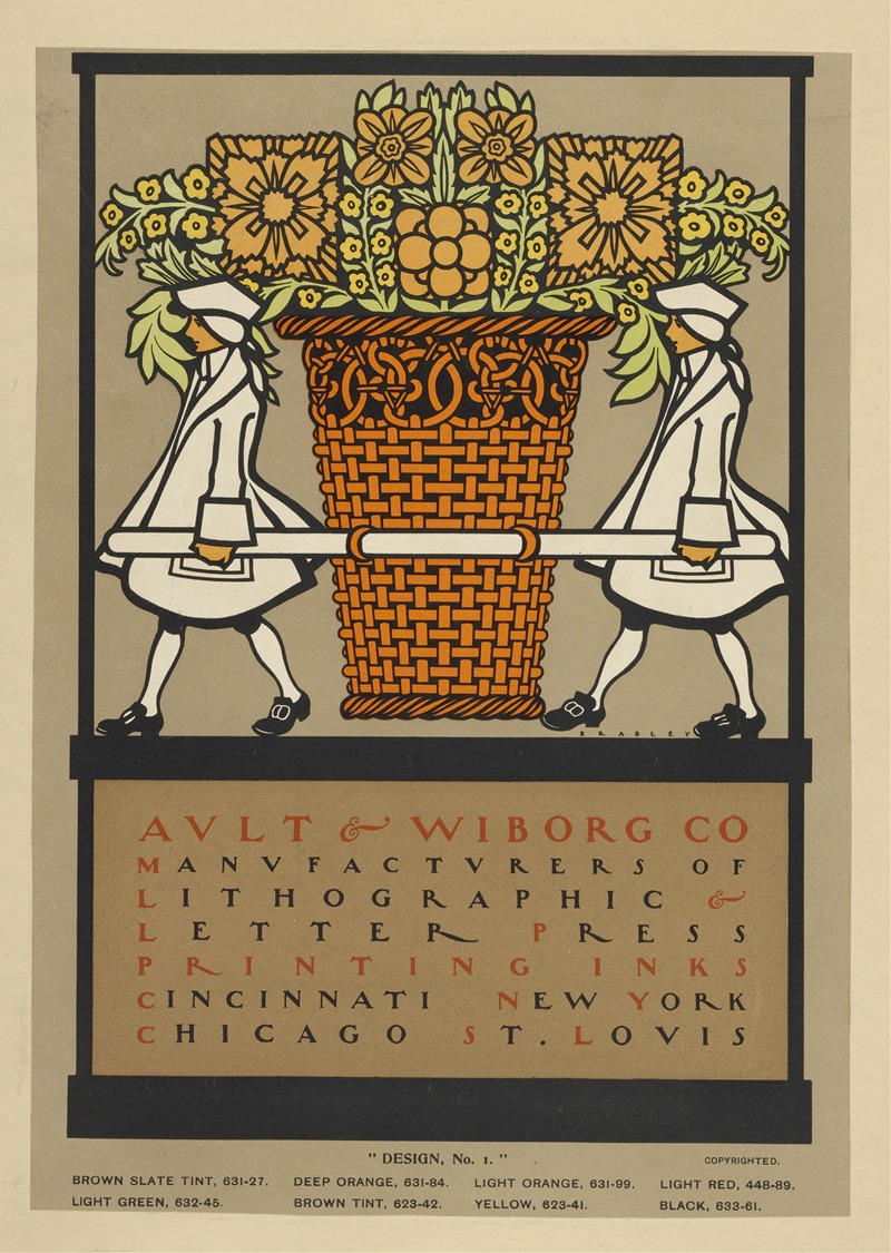 Ault and Wiborg, Ad. 131 by Уилл Брэдли, 1890-1913 — digital art print download