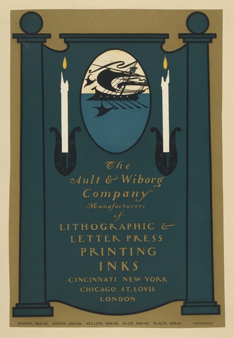 Ault and Wiborg, Ad. 133 by Уилл Брэдли, 1890-1913 — digital art print download