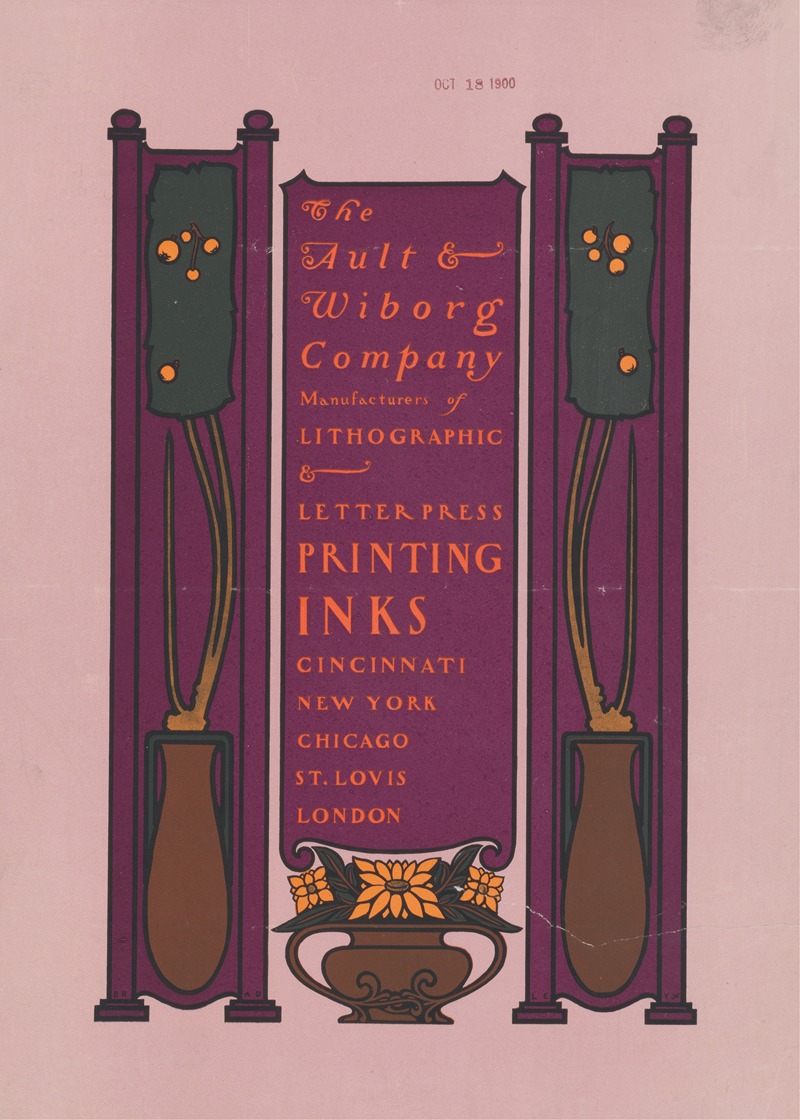 Ault and Wiborg, Ad. 134 by Уилл Брэдли, 1890-1913 — digital art print download