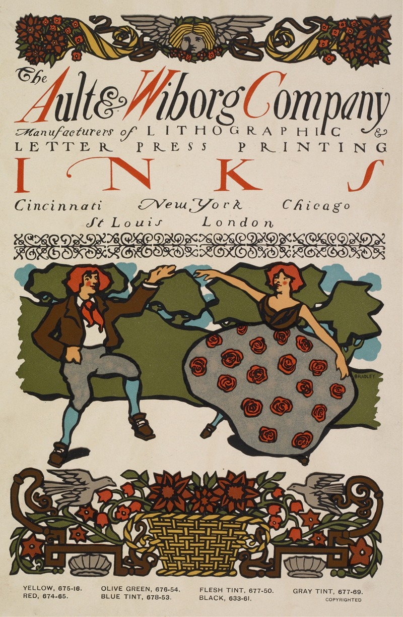 Ault and Wiborg, Ad. 136 by Уилл Брэдли, 1890-1913 — digital art print download