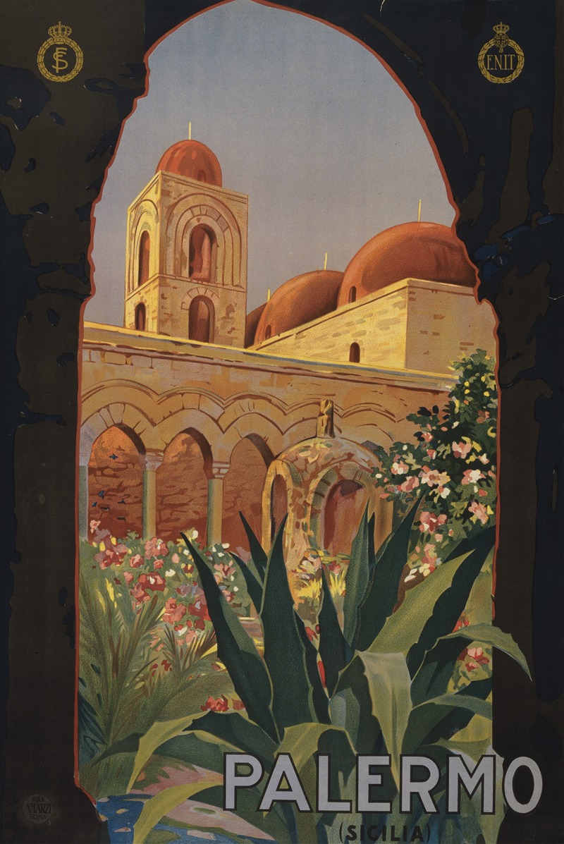 Palermo (Sicilia) by A. Marzi, 1920 — digital art print download