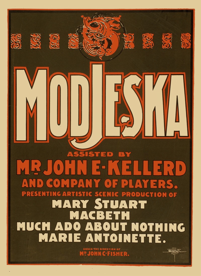 Modjeska by Курьер Лито. Ко., 1899 — digital art print download