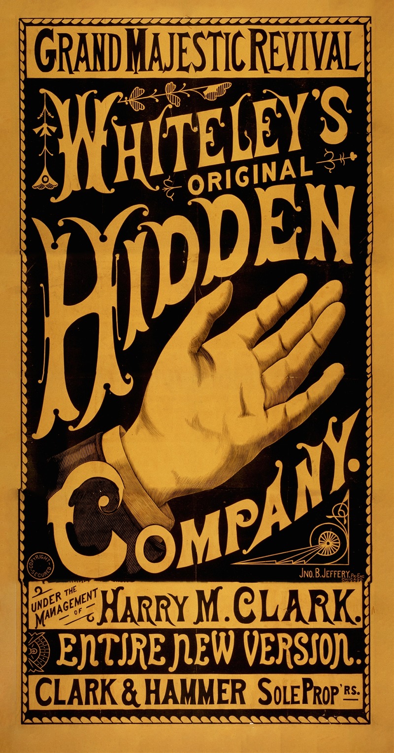 Whiteley's Original Hidden Hand by Jno. B. Jeffery, 1884 — digital art print download