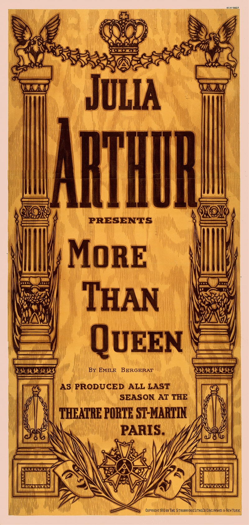 Julia Arthur presents More than queen by Стробридж и Ко. Лит., c1900 — digital art print download