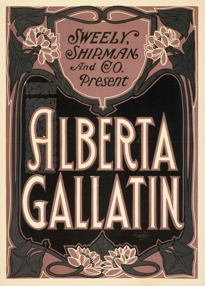 Alberta Gallatin by U.S. Lithograph Co., 1903 — digital art print download