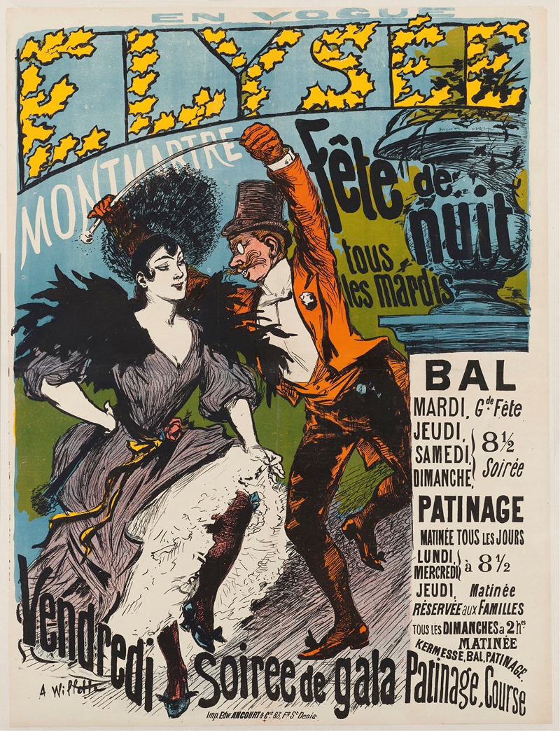 En Vogue Elysee Montmartre by Адольф Леон Виллет, 1891 — digital art print download