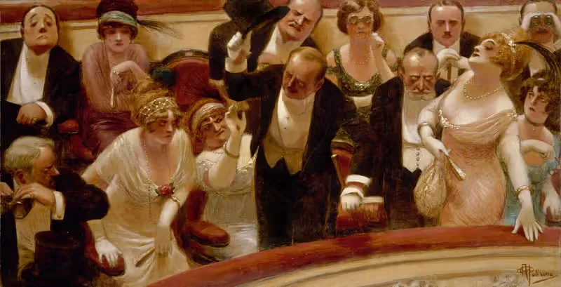 Les Retardataires by Albert Guillaume, 1914 — digital art print download
