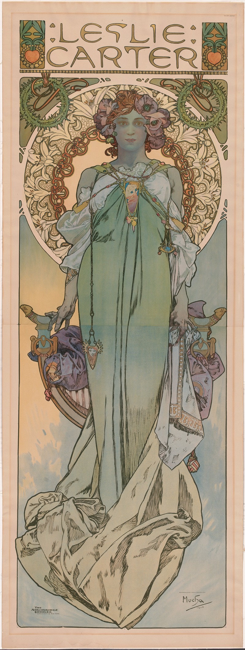 Leslie Carter by Альфонс Муха, 1908 — digital art print download