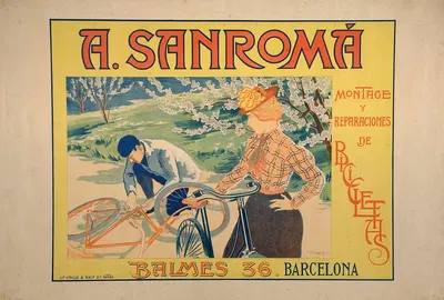 A. Sanromá. Montage Y Reparaciones De Bicicletas by Joan Llaverias, 1900 — digital art print download