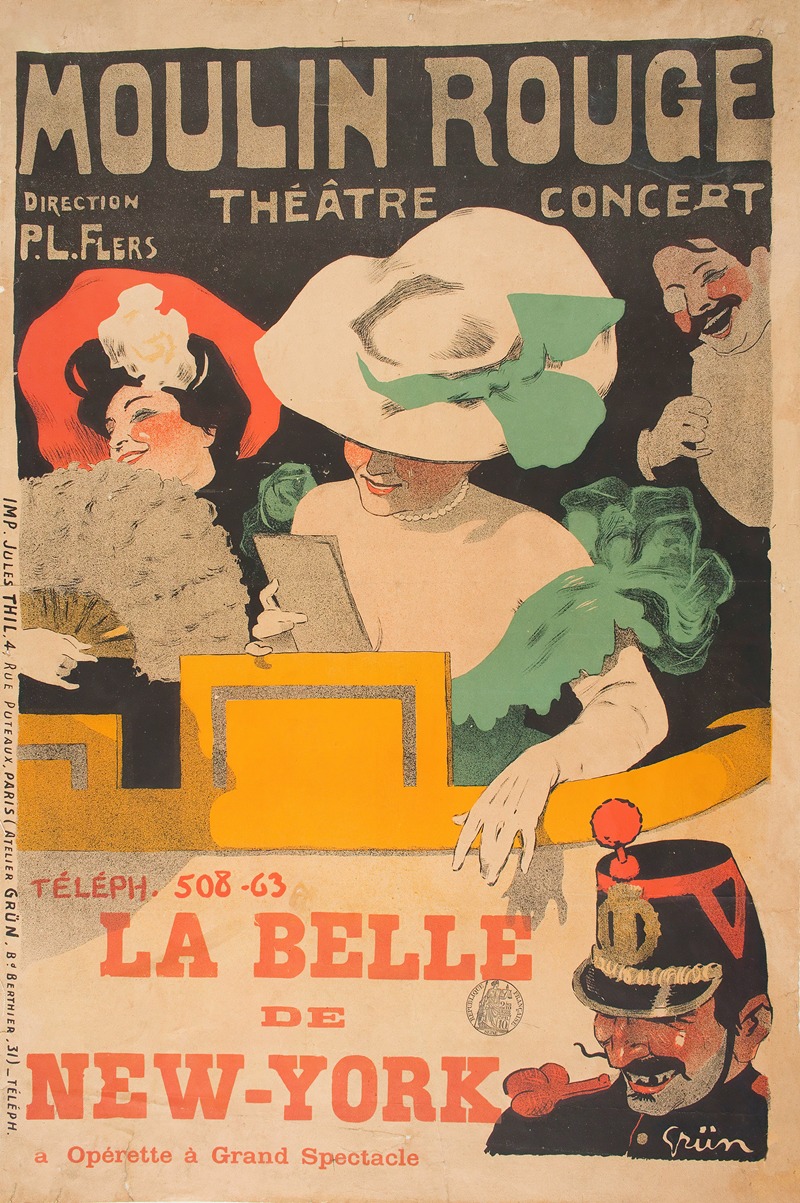 La Belle De New-York by Жюль-Александр Грюн, 1895-1905 — digital art print download