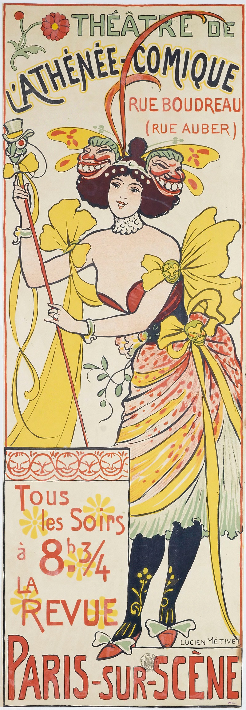 Theâtre De L'athenee Comique Rue Boudreau — Lucien Marie François Métivet