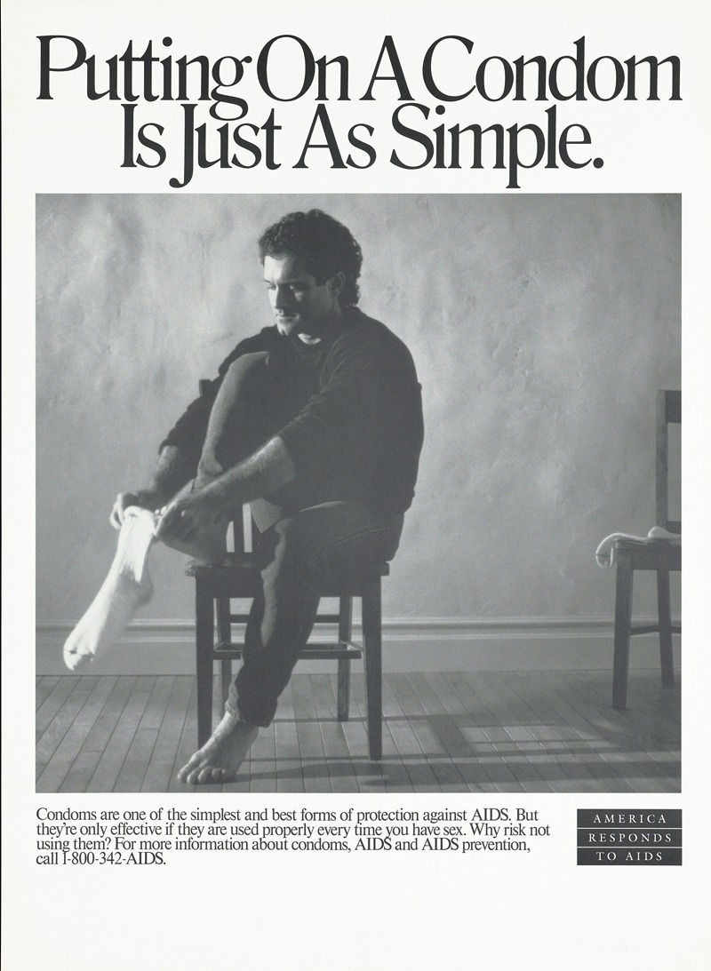 Putting on a condom is just as simple by Аноним, 1993 — digital art print download