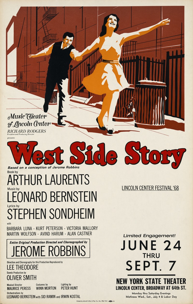 West Side Story by Artcraft Lithograph, 1968 — digital art print download