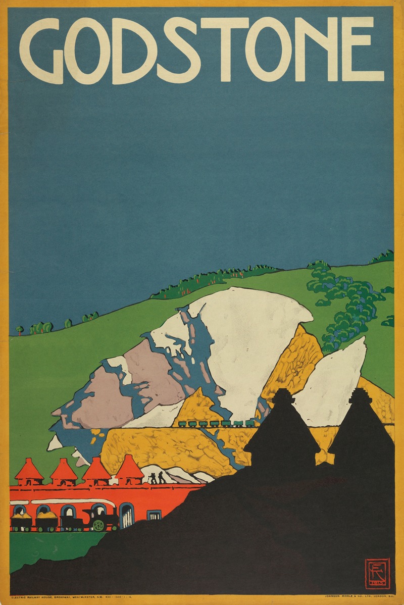 Godstone, London Underground by Edward McKnight Kauffer, 1915 — digital art print download