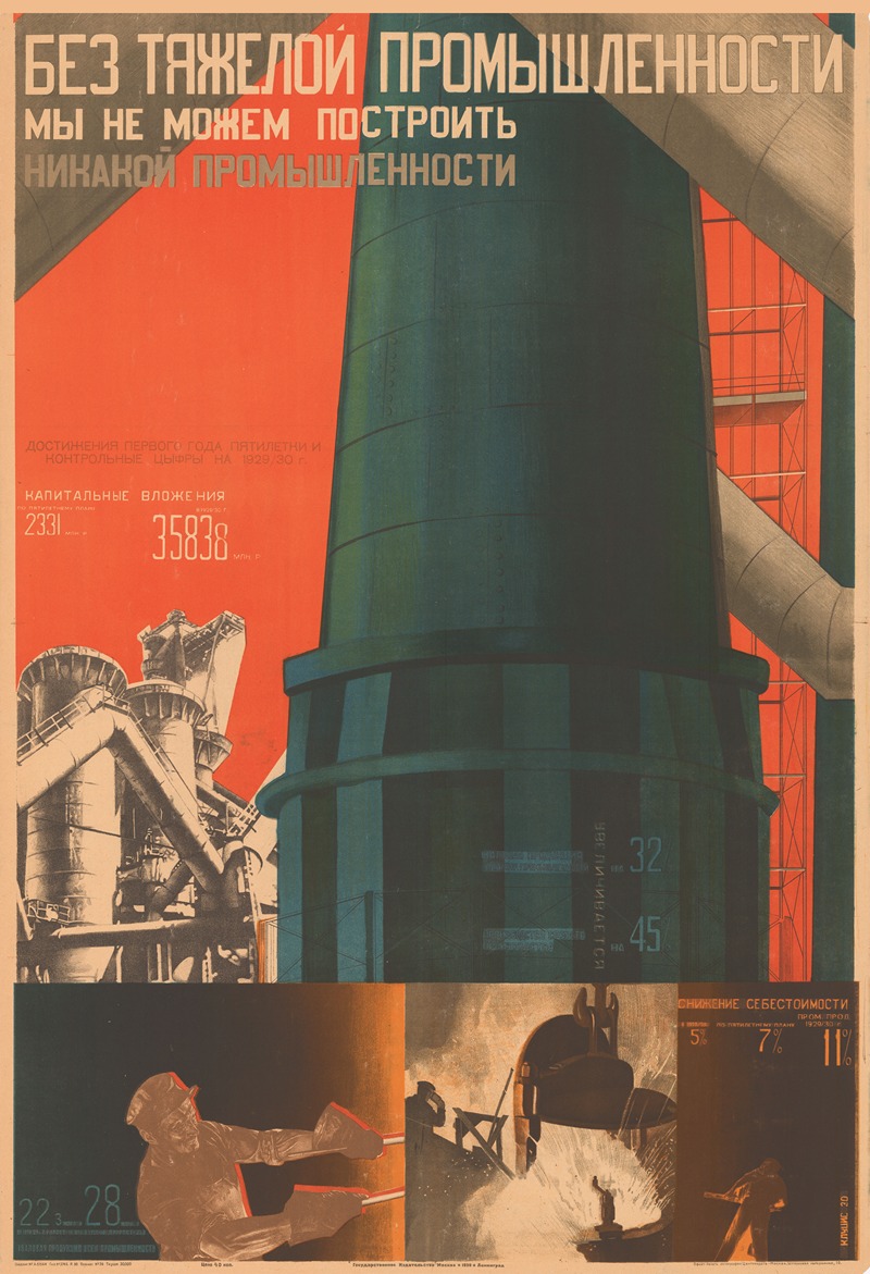 Without Heavy Industry We Cannot Build Any Industry by Густав Клуцис, 1930 — digital art print download