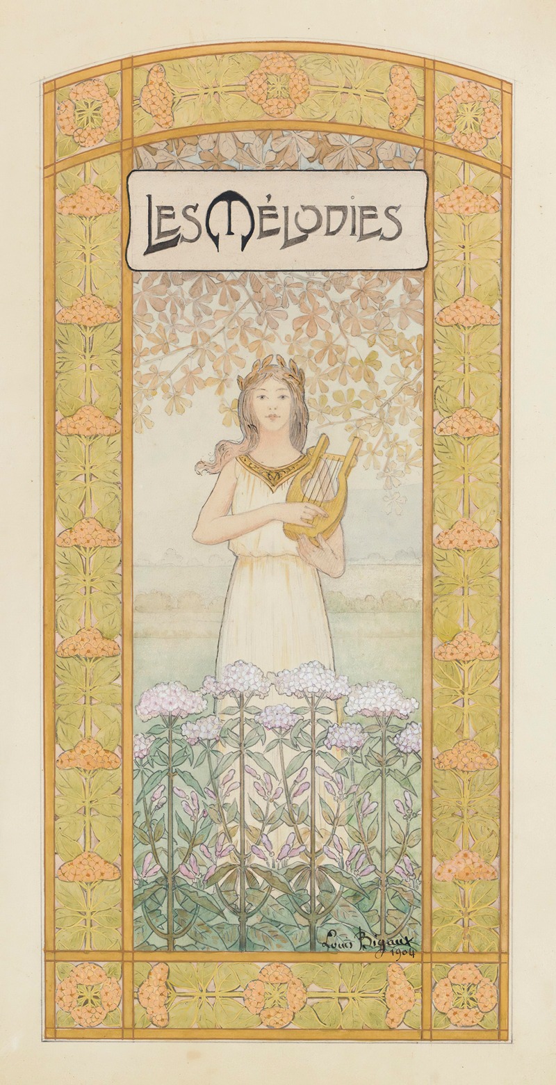 Les Mélodies by Louis Felix Bigaux, 1904 — digital art print download