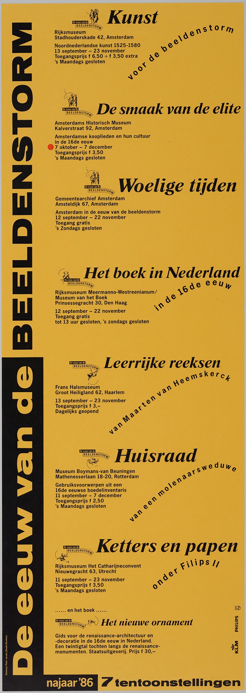 affiche voor 7 tentoonstellingen by Peter Jacobs, 1986 — digital art print download