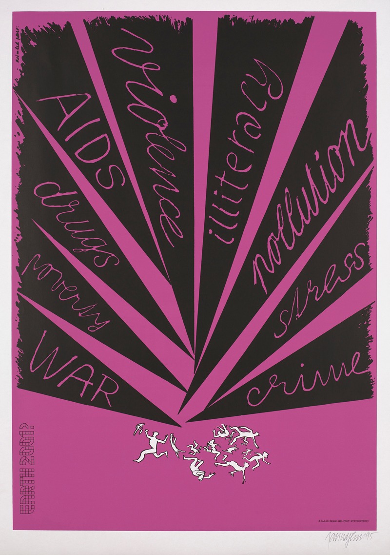 Violence, AIDS,Drugs… by Rajlich Design, 1995 — digital art print download